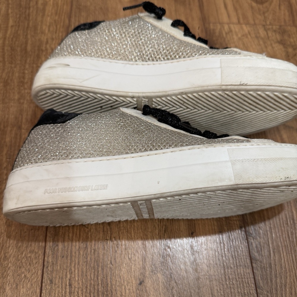 P448 Thea White Leather Mesh Sneakers Sparkles Women's EU Size 39 US Size 8.5 - Picture 8 of 8
